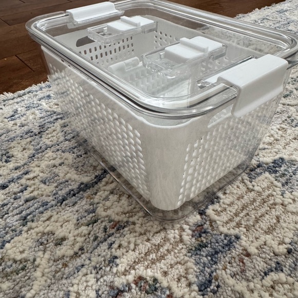 Other - Clear Storage Container with Lid & Mesh Baskets | Pantry, Fridge